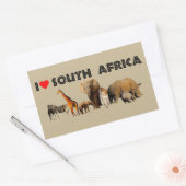 Ik hart Zuid-Afrika Wildlife Collage Rechthoekige Sticker (Envelop)