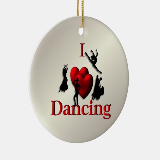 Ik hartdansen goud keramisch ornament (Rechts)