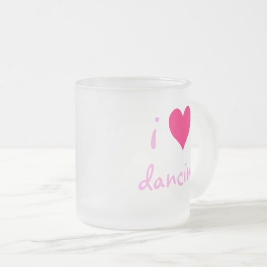 Ik hartdansen matglas koffiemok (Voorkant rechts)