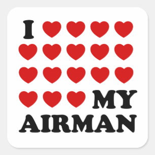 Ik (harten) mijn Airman Vierkante Sticker