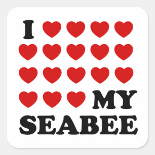 Ik (harten) mijn Seabee Vierkante Sticker