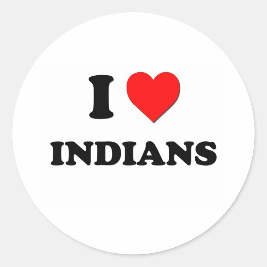 Ik hartje Indianen Ronde Sticker (Voorkant)
