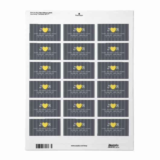 Ik hartje je adreslabel etiket (Full Sheet)