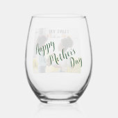 Ik hartje je moederdag Stemless wijnglas Wijnglas Zonder Voet (Achterkant)