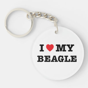 Ik hartje mijn Beagle Acryl Sleutelhanger