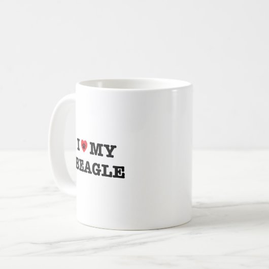 Ik hartje mijn Beagle Coffee Mok (Voorkant links)