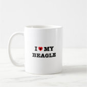 Ik hartje mijn Beagle Coffee Mok (Links)