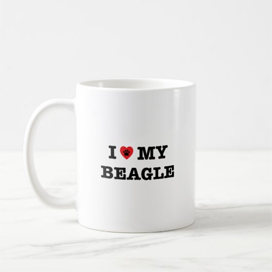 Ik hartje mijn Beagle Coffee Mok (Links)
