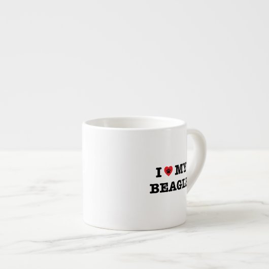 Ik hartje mijn Beagle Espresso Mok (Voorkant rechts)