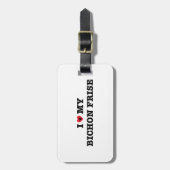 Ik hartje mijn Bichon Frise Bagagelabel (Voorkant verticaal)