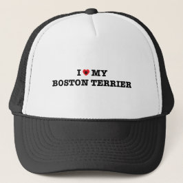 Ik hartje mijn Boston Terrier Trucker Hat Pet
