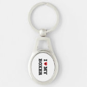 Ik hartje mijn boxer metal Sleutelhanger (Voorkant)