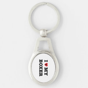 Ik hartje mijn boxer metal Sleutelhanger