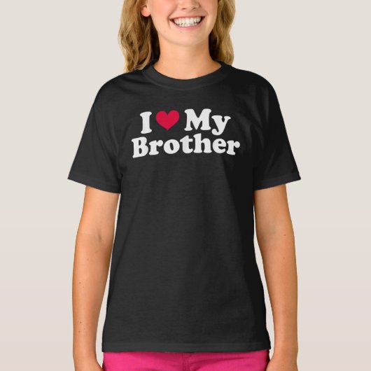 Ik hartje mijn broer grappig rood hart broer t-shirt (Voorkant)