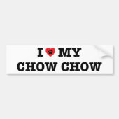 Ik hartje mijn Chow Chow Bumpersticker (Voorkant)