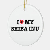 Ik hartje mijn Shiba Inu Ornament (Links)