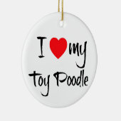 Ik hartje mijn Speelgoed poedel hond Keramisch Ornament (Rechts)