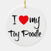 Ik hartje mijn Speelgoed poedel hond Keramisch Ornament (Achterkant)