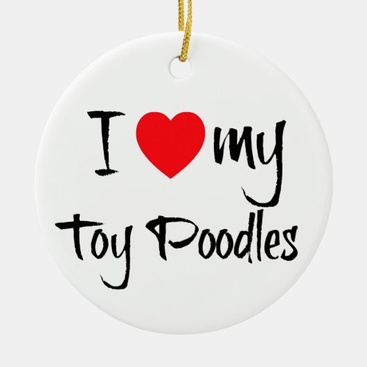 Ik hartje mijn Speelgoed poedels Keramisch Ornament (Voorkant)