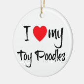 Ik hartje mijn Speelgoed poedels Keramisch Ornament (Links)