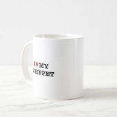 Ik hartje mijn Whippet Coffee Mok (Voorkant links)