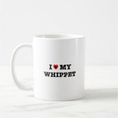 Ik hartje mijn Whippet Coffee Mok (Links)