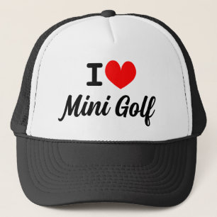 Ik hartje mini golftrucker hoed voor miniatuurgolf trucker pet