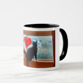 Ik hartkatten, foto van katten op ramen mok (Voorkant rechts)