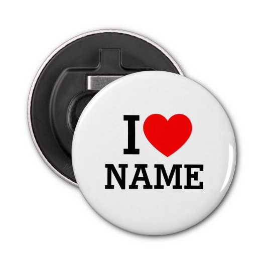 Ik hartnaam button flesopener (Voorkant)