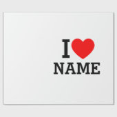 Ik hartnaam cadeaupapier (Vlak)