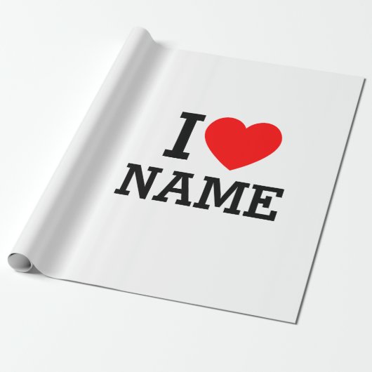 Ik hartnaam cadeaupapier (Uitgerold)