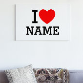 Ik hartnaam canvas afdruk