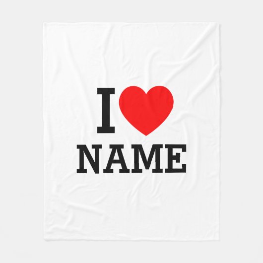 Ik hartnaam fleece deken (Voorkant)