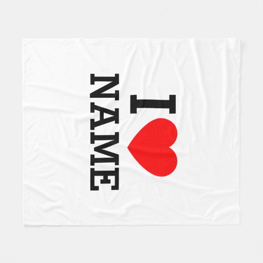 Ik hartnaam fleece deken (Voorkant (Horizontaal))