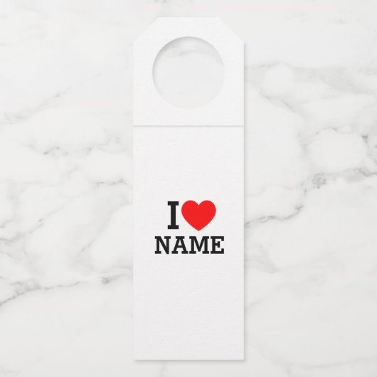 Ik hartnaam flessenhanger (Voorkant)