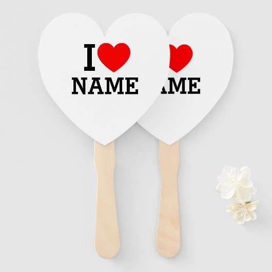 Ik hartnaam handwaaier (Voorkant en achterkant)