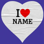 Ik hartnaam hart sticker<br><div class="desc">Schrijf uw gewenste Naam of Tekst op de naamSectie.</div>
