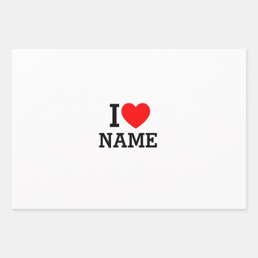 Ik hartnaam inpakpapier vel (Voorkant)