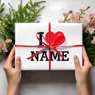 Ik hartnaam inpakpapier vel