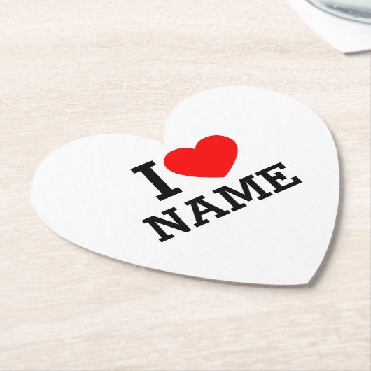 Ik hartnaam kartonnen onderzetters (Gekanteld)