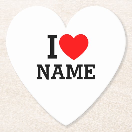 Ik hartnaam kartonnen onderzetters (Voorkant)
