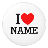 Ik hartnaam keramische knop (Voorkant)
