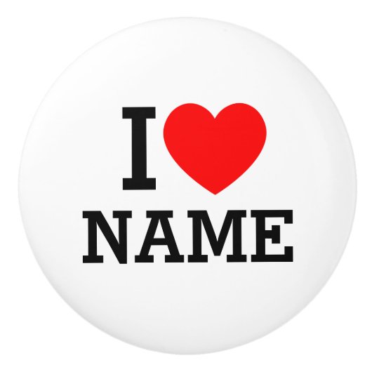 Ik hartnaam keramische knop (Voorkant)