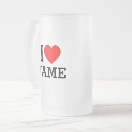 Ik hartnaam matglas bierpul (Voorkant links)