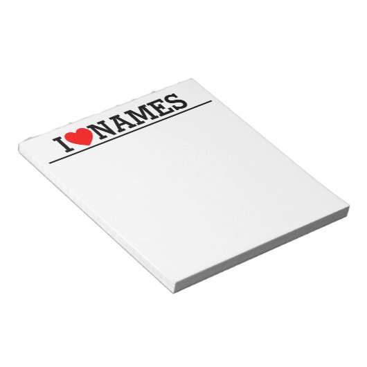 Ik hartnaam notitieblok (Schuin)