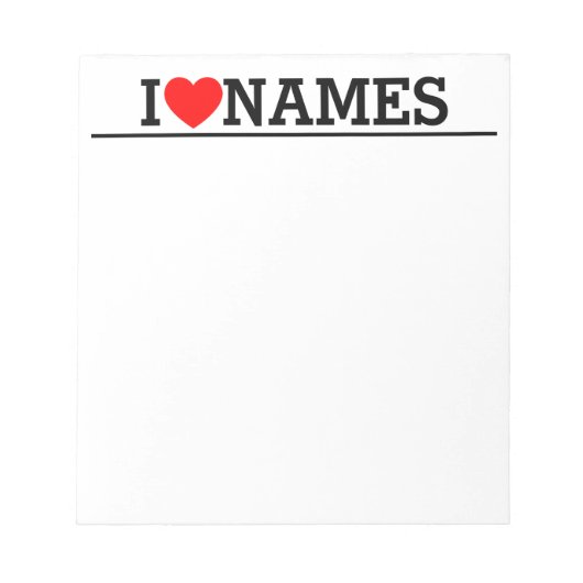 Ik hartnaam notitieblok (Voorkant)