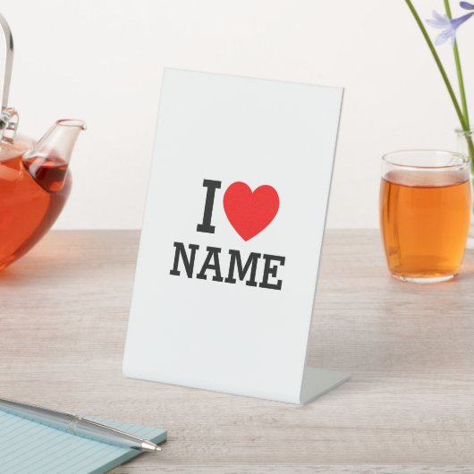 Ik hartnaam reclamebord met voetstuk (Insitu)