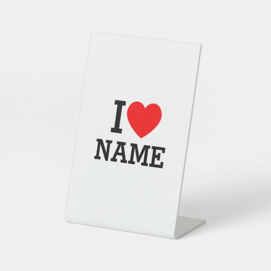 Ik hartnaam reclamebord met voetstuk (Voorkant)