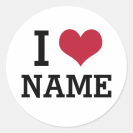 Ik hartnaam ronde sticker