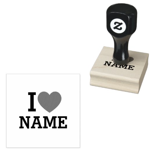 Ik hartnaam rubberstempel (Gestempeld)